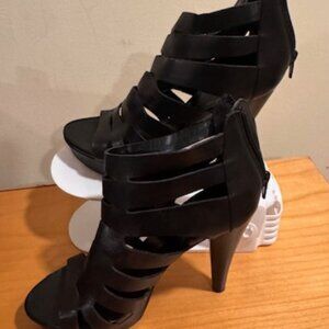 Strappy Black Leather Chinese Laundry Heels